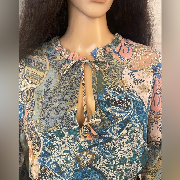 BNWT!! STUNNING FLORAL MISA LOS ANGELES MAXI DRESS BILLOWING SLEEVES BOHO - Picture 6 of 9